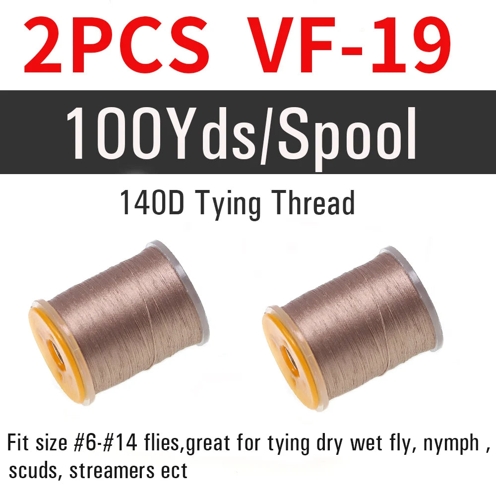 2 pièces de fil à nouer pour la pêche à la mouche 140D # 6~ # 14 Nymphes sèches et humides, Matériel de montage de mouches streamer, Fil, Fixateur de bobine, Outil de montage de mouches