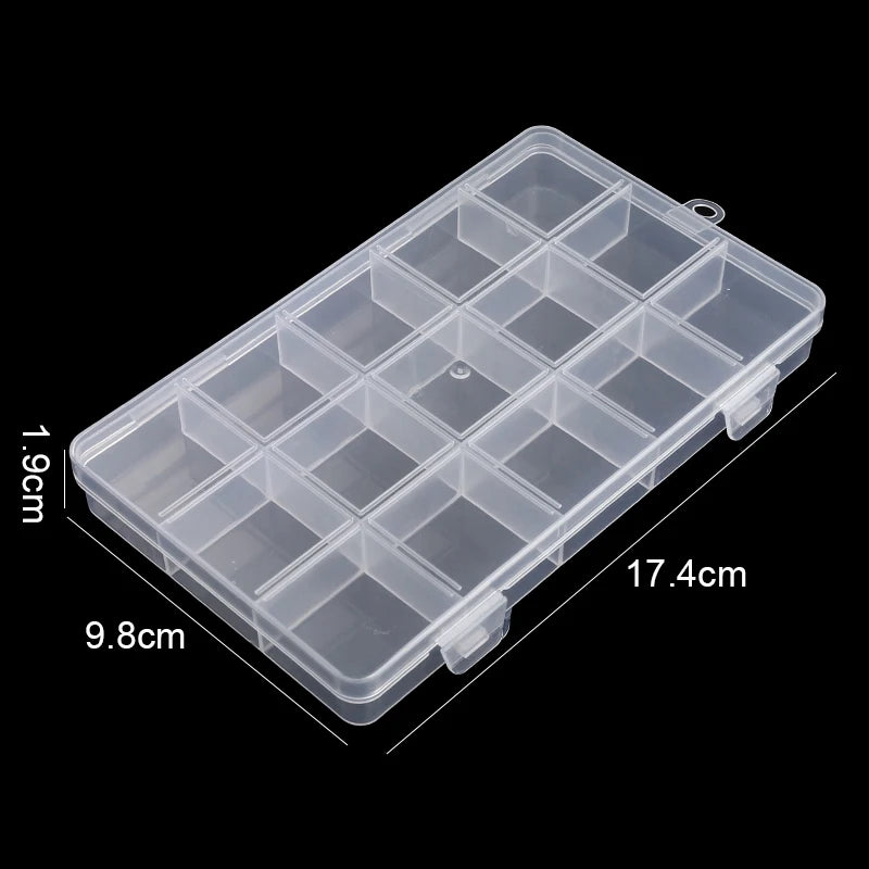 Contenedor de almacenamiento transparente, joyero, caja de almacenamiento de plástico transparente, organizador de almacenamiento de pendientes vacío, vitrina para cuentas