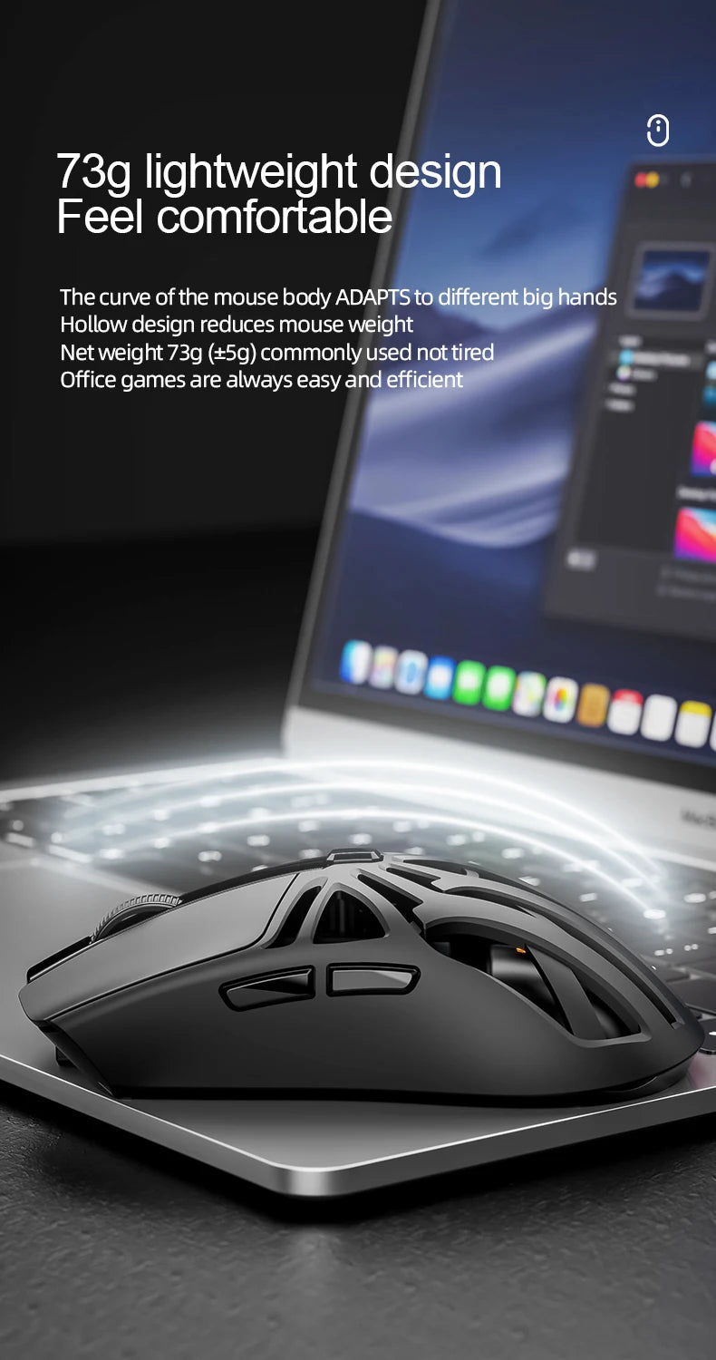 SmailWolf RS8 Bluetooth sans fil 2.4g souris de jeu triple mode léger e-sports jeu 1K taux de retour 10000DPI ordinateur
