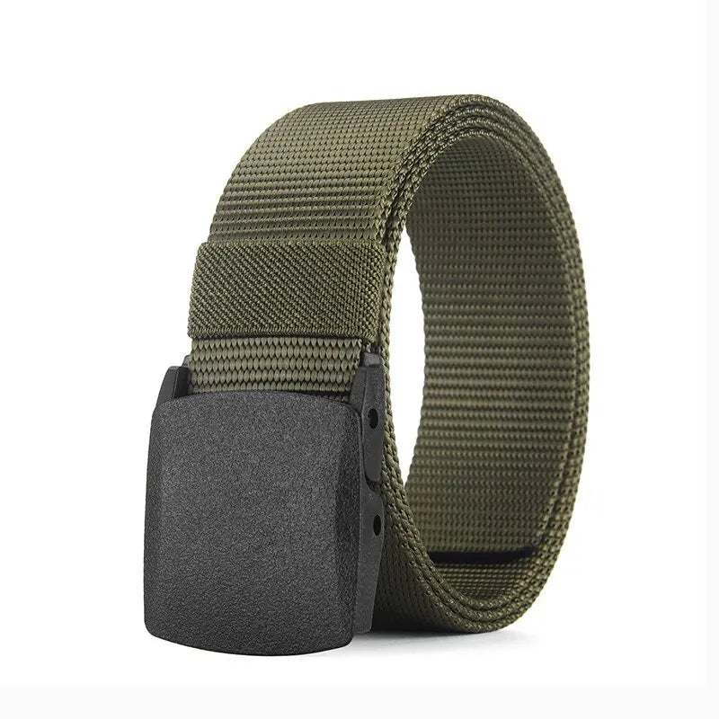Casual Canvas Belt for Men and Women, Non-Metallic Nylon Training Belt with Trousers, Sports, Outdoor, Jeans