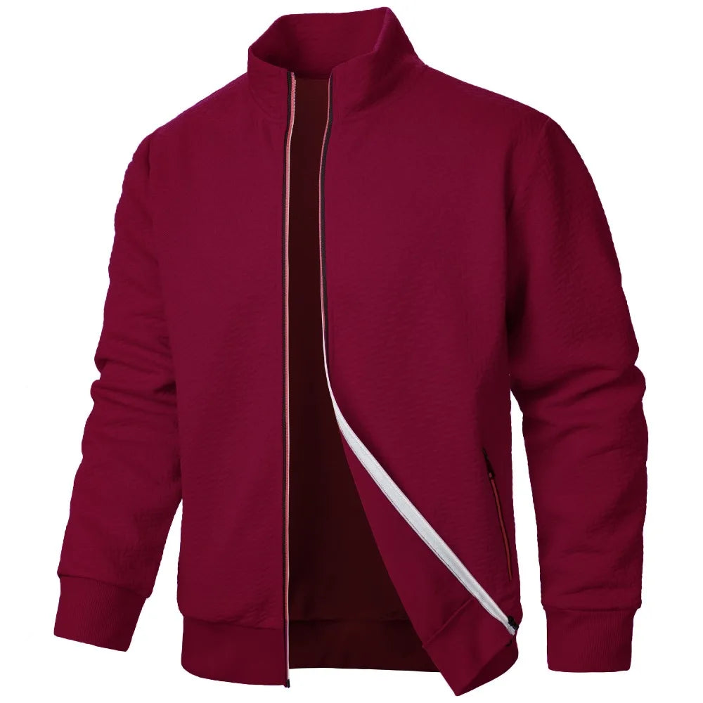 Sudadera con Capucha y Cremallera de Cuello Alto para Hombre, Cárdigan Jacquard Casual, PVD, Documento de suscriptores, Nueva Colección Primavera Otoño