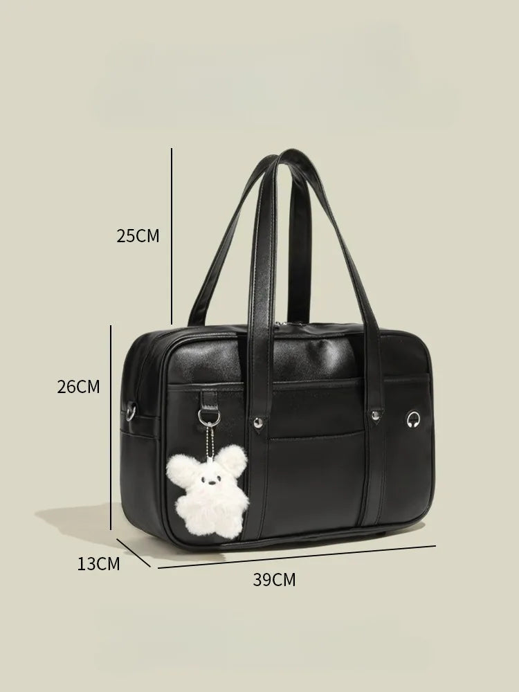 Two-dimensional Japanese JK uniform student bag, PU satchel for girls, wear-resistant and waterproof single-shoulder messenger handbag