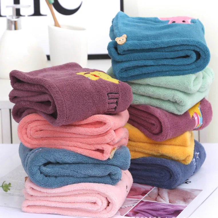 Bonnet de séchage de cheveux de Style brodé, serviette de cheveux épaisse en molleton de corail pour salle de bain, bonnet de douche absorbant à séchage rapide pour femmes, 1 pièce