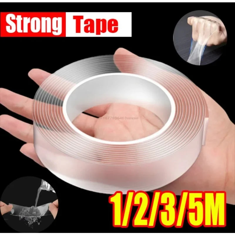 Nano Double-Sided Adhesive Tape, Extra Strong Decorative Tape, Thick, Transparent, Waterproof, Glue, Useful Things for Home