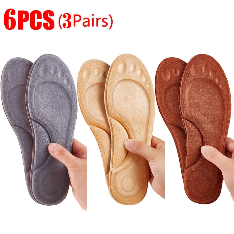 PU Soft Orth4WD Insoles for Men and Women, Breathable Running Shoes, Shock Absorption, Arch Support Cushions
