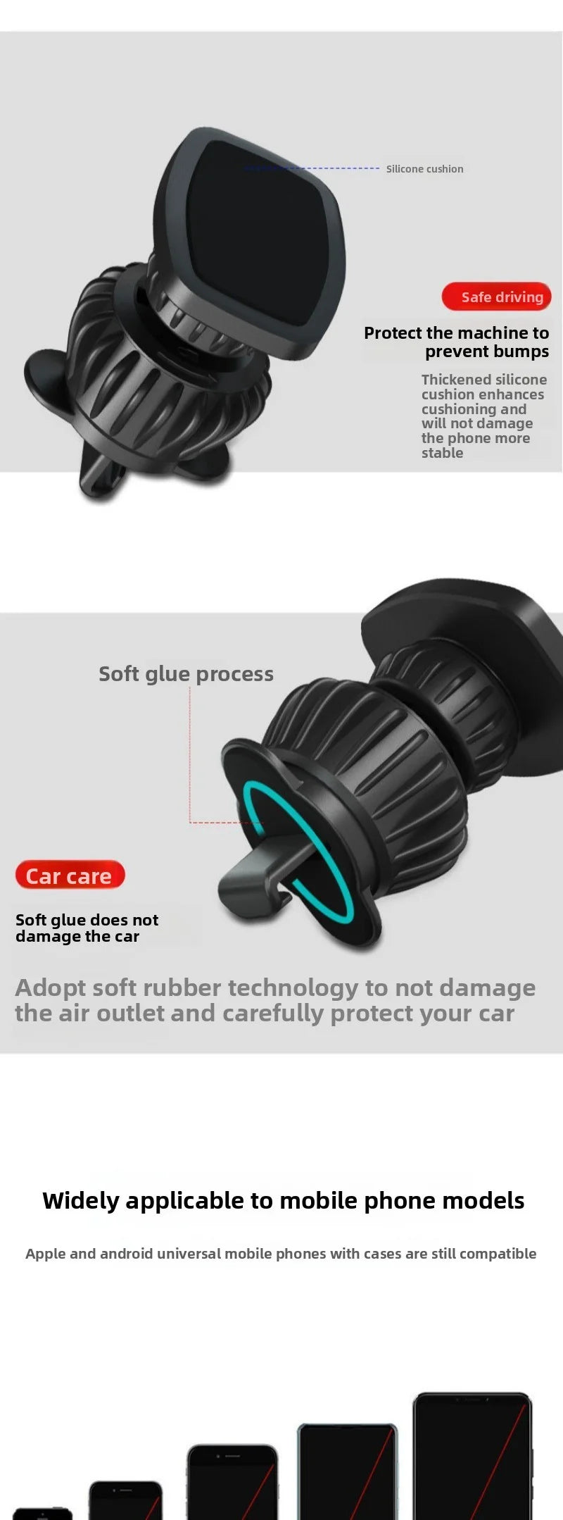 support téléphone voiture,Support magnétique de téléphone portable pour voiture, accessoires de voiture, rotation réglable à 360 degrés