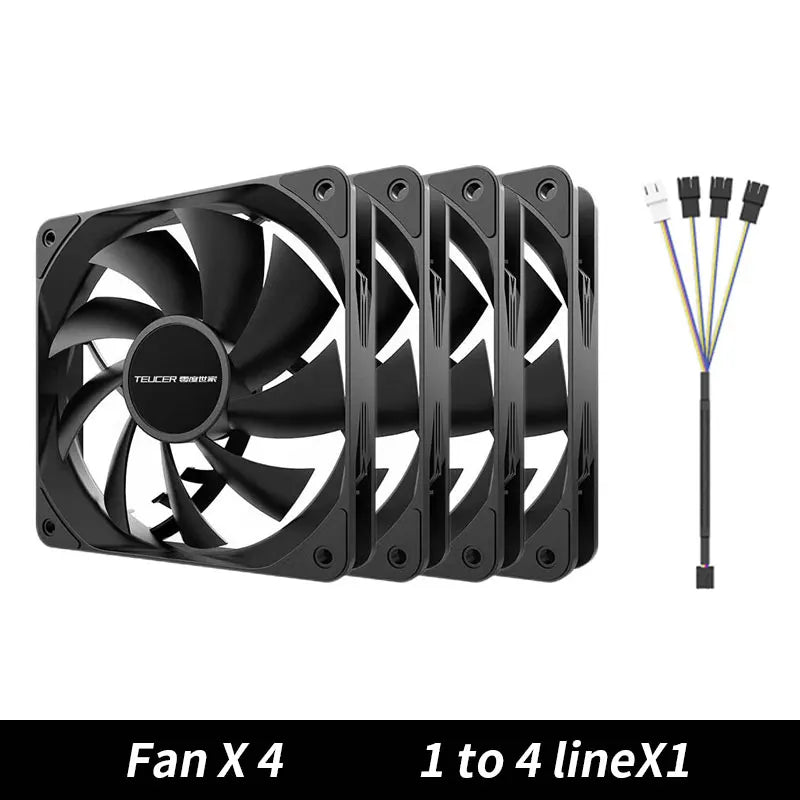 TEUCER PC boîtier d'ordinateur ventilateur PWM 4 broches 120mm silencieux 12CM ventilateur CPU refroidisseur ventilateur de refroidissement radiateur de refroidissement ventilateur 12V ajuster la vitesse du ventilateur