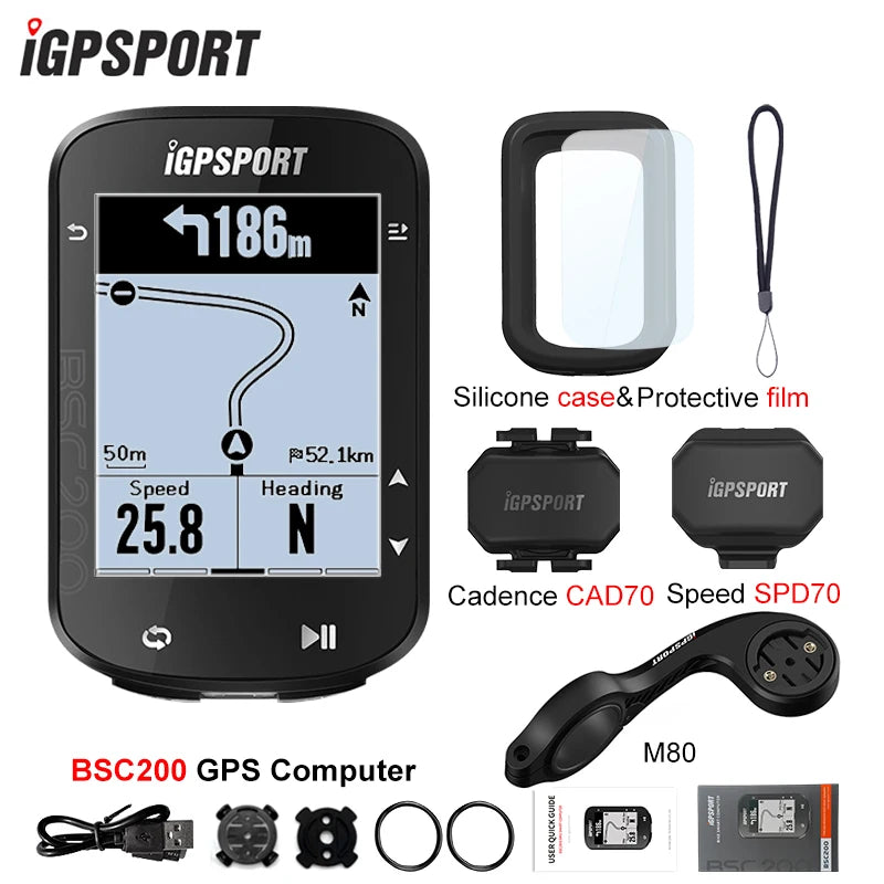 IGPSPORT BSC200 GPS Cycle Bike Computer Wireless Digital Bicycle Speedometer ANT+ Route Navigation Stopwatch Cycling Odometer