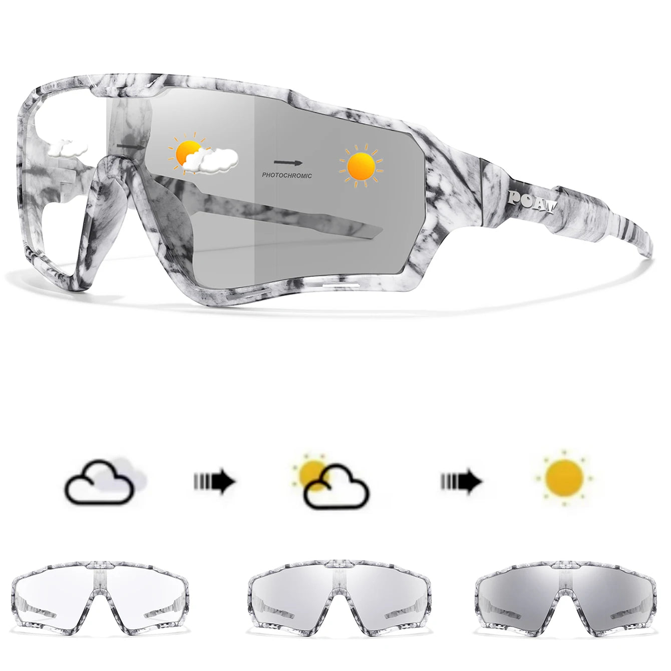 POAT tout nouveau Style lunettes de soleil photochromiques sport hommes femmes vtt vélo lunettes de vélo cyclisme pêche lunettes de course