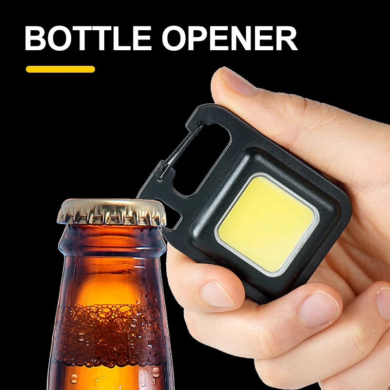 MINI linterna de llavero COB superbrillante, lámpara de carga, luces de camping con imán, 3 modos de iluminación para camping y hogar