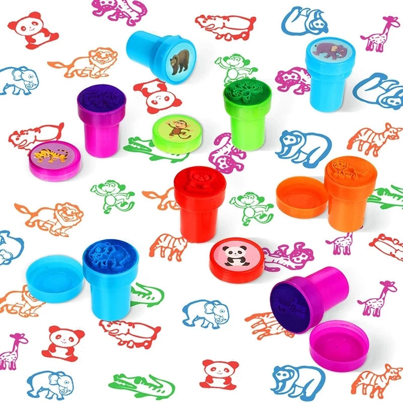 Assortiment de timbres auto-encreurs pour enfants, 10 pièces, tampons de jouets pour enfants, sceau de visage Smiley, Scrapbooking, peinture à la main, décor d'album Photo