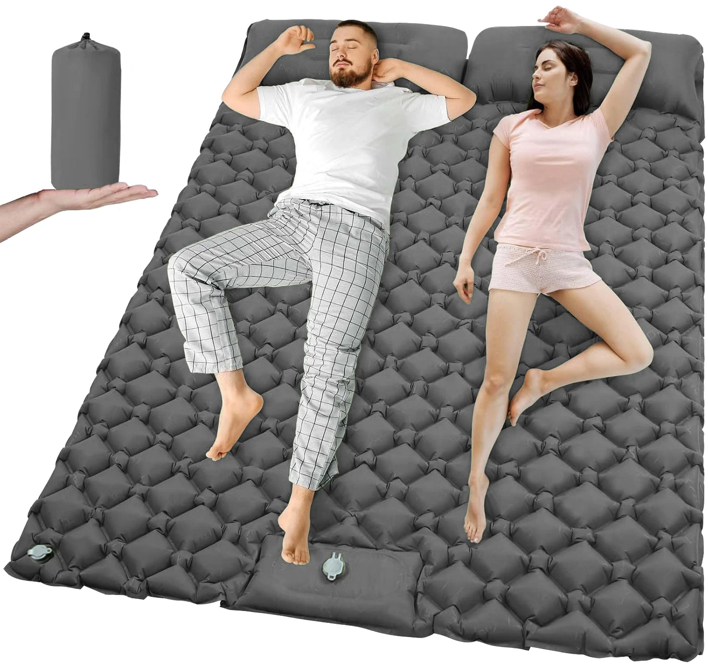 Matelas gonflable Double de Camping en plein air, coussin de couchage Extra large, lit pliant ultraléger, tapis de couchage pour voiture, tapis de voyage