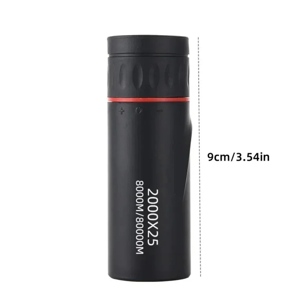 Télescope monoculaire HD 2000x25 : Mini portable, pour le camping en plein air, la chasse et l'observation des oiseaux