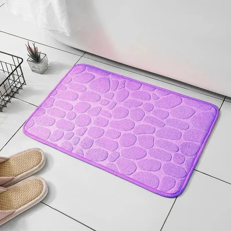 Tapis en fibre gaufrée 1 pièce, tapis antidérapant pour salle de bain et salon, tapis de sol en galets, articles ménagers