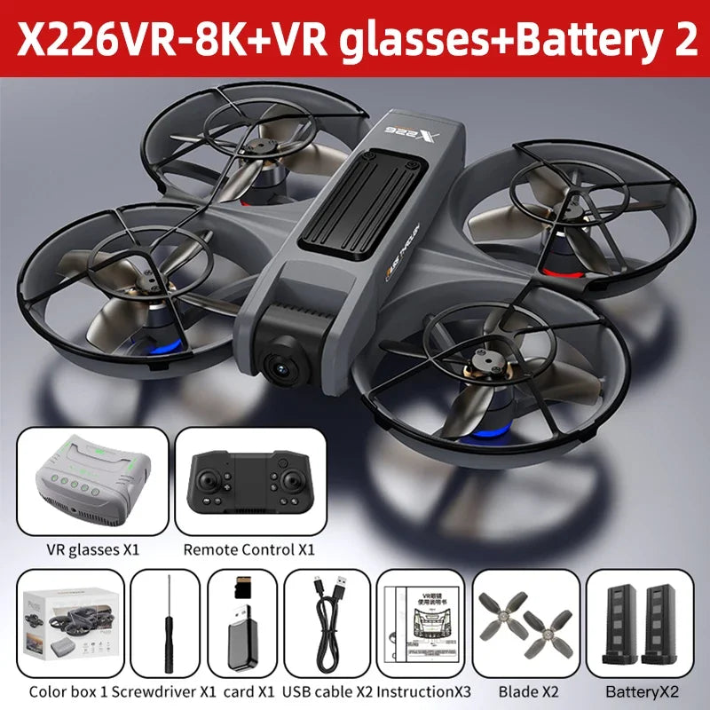 Mini dron profesional 4K Lenovo X226/X226VR, helicóptero teledirigido, avión RC, dron con pantalla, cuadricóptero, juguete de regalo para niños