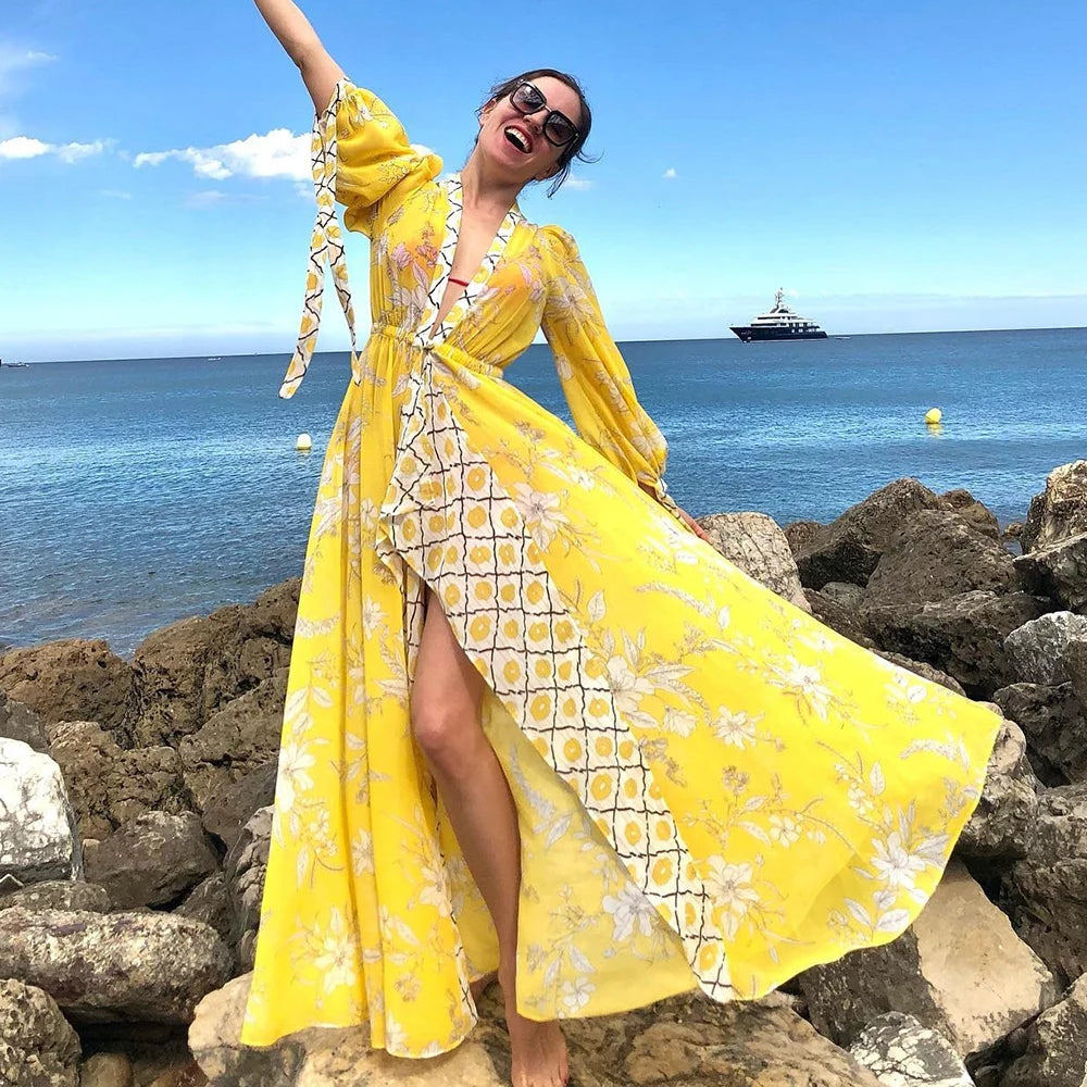 Blue Eyes Bikini Cover-Up, Tuniques de plage, Long Kaftan, Robe de plage, Sarong, Maillots de bain