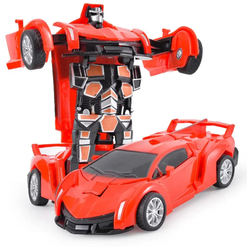 Voiture jouet à changement de forme à impact inertiel pour garçon, robot Autobot à changement de forme à un bouton, puzzle à changement de forme, collision