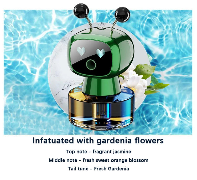 Désodorisant de voiture Intelligent diffuseur d'arôme de voiture Rechargeable AI yeux intelligents 4 niveaux de diffuseur de voiture Intelligent réglable cadeau