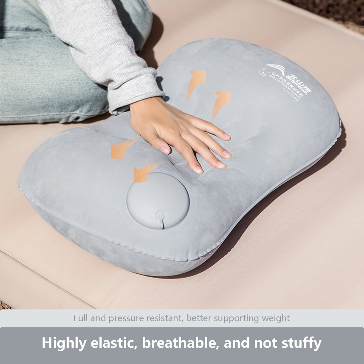 BISINNA - Portable Ultralight Inflatable Pillow for Camping, Travel, Hiking, Air Sleeping, Neck and Lumbar Support