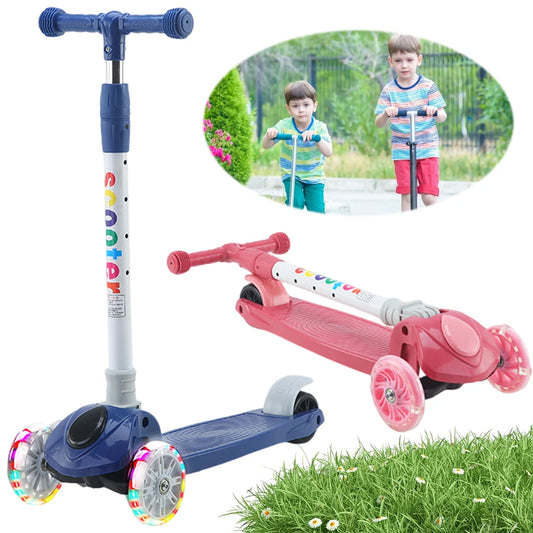 Patinete de Empuje con Ruedas Luminosas y Ajustables para Niños de 3 a 10 Años, Accesorio Casual