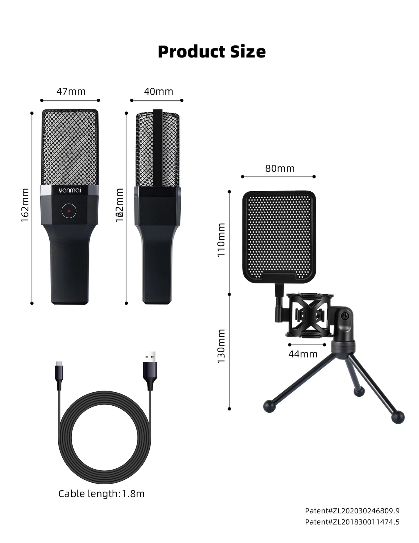 Microphone USB à condensateur pour gaming et podcast – Micro filaire pour PC, streaming et karaoké