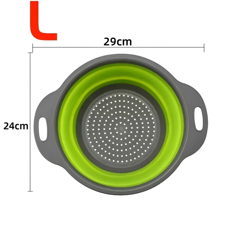 Panier égouttoir pliant en Silicone, 2 pièces, passoire pliable pour fruits et légumes, passoire de cuisine pour aliments, pâtes, ustensiles de cuisine, dispositif de vidange