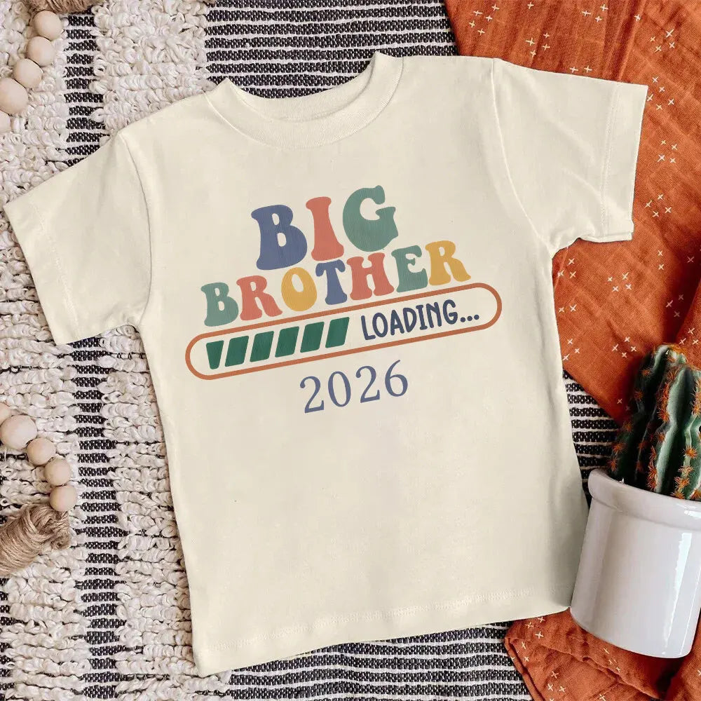 T-shirt enfant grand frère 2026 — annonce de grossesse, manches courtes, tenue d'été garçon