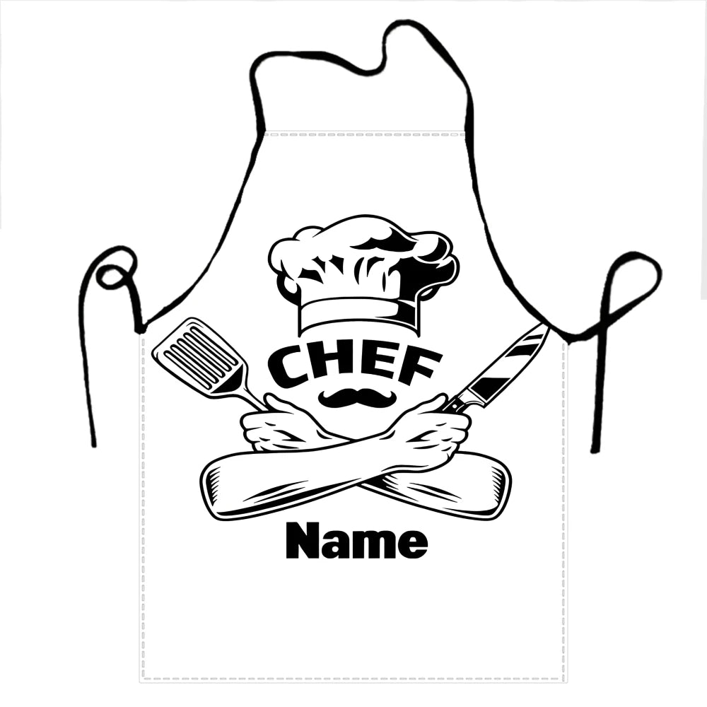 Gorro de chef con diseño de nombre personalizado, delantal de cocina para mujeres y hombres, babero unisex, delantal de cocina, horneado de chef