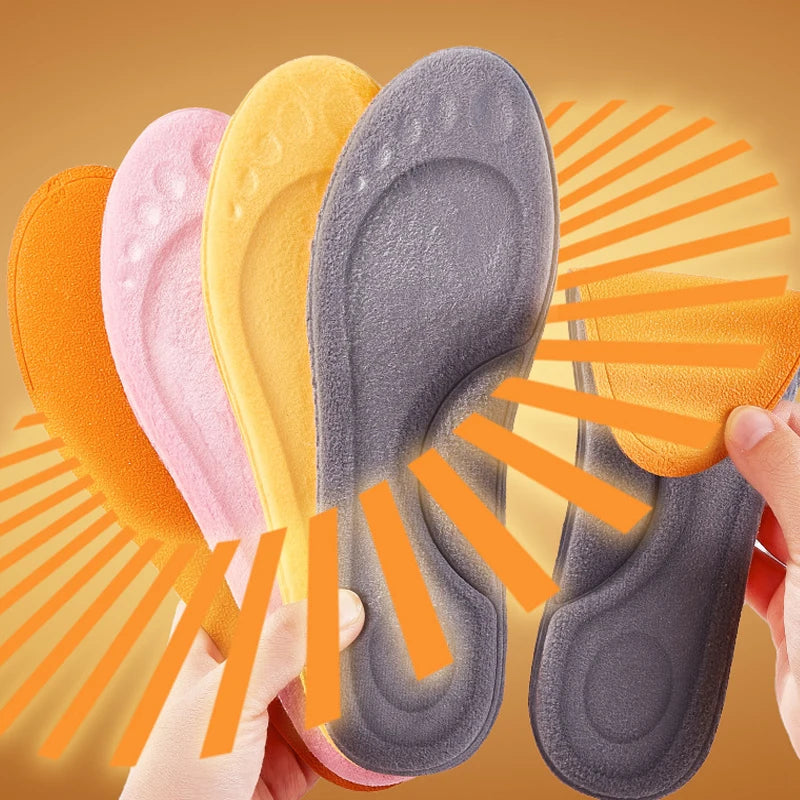 PU Soft Orth4WD Insoles for Men and Women, Breathable Running Shoes, Shock Absorption, Arch Support Cushions