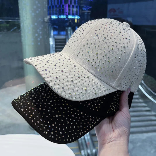 Casquette de Baseball en strass pour hommes et femmes, en coton, diamants, Snapback Hip Hop, visière extérieure, chapeaux de soleil
