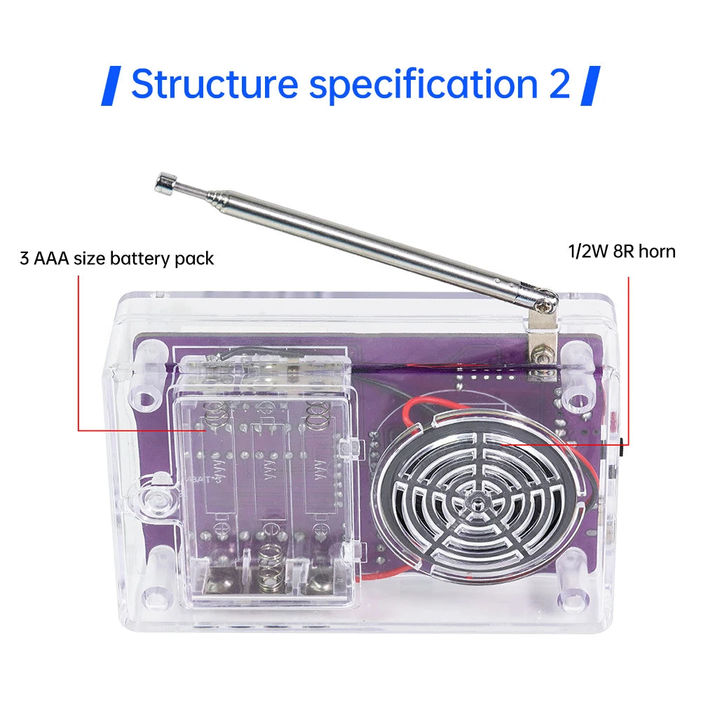 Kit électronique radio FM réglable avec affichage numérique, soudure de pratique de projet, mort, bricolage, 87-108MHz, RDA5807S