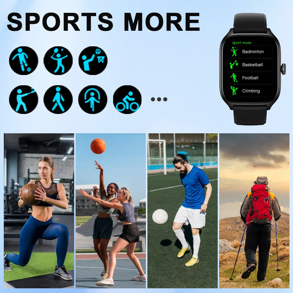 Smartwatch LAXASFIT H9 con esfera para responder llamadas, rastreador de calorías, frecuencia cardíaca, monitor de oxígeno en sangre, reloj inteligente Bluetooth