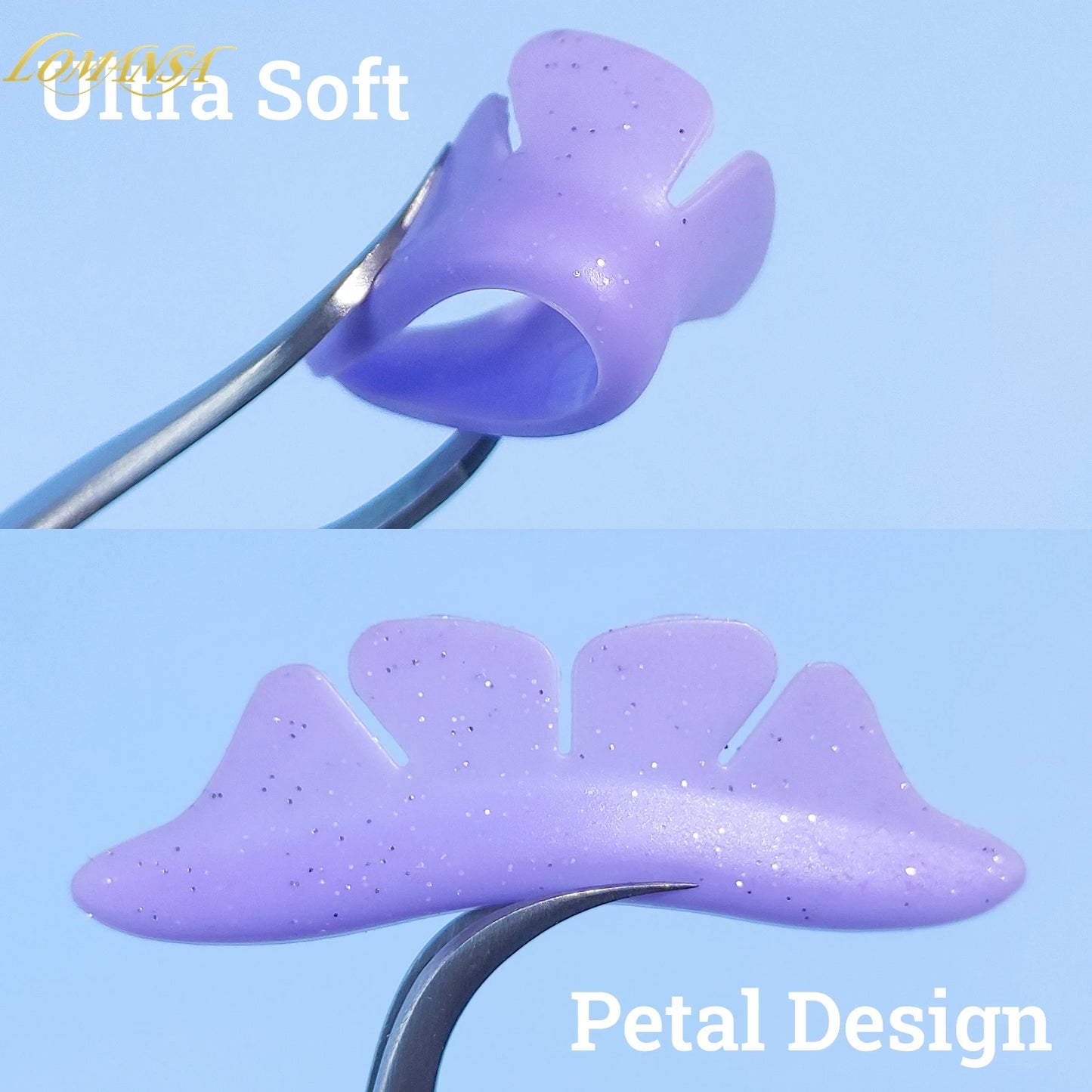 Lomansa 1 Pair Silicone Glitter Butterfly Eyelash Lift Pads Eyelash Perm Rod Shield Eyelash Lifting 3D Eyelash Curler Accessories Tool