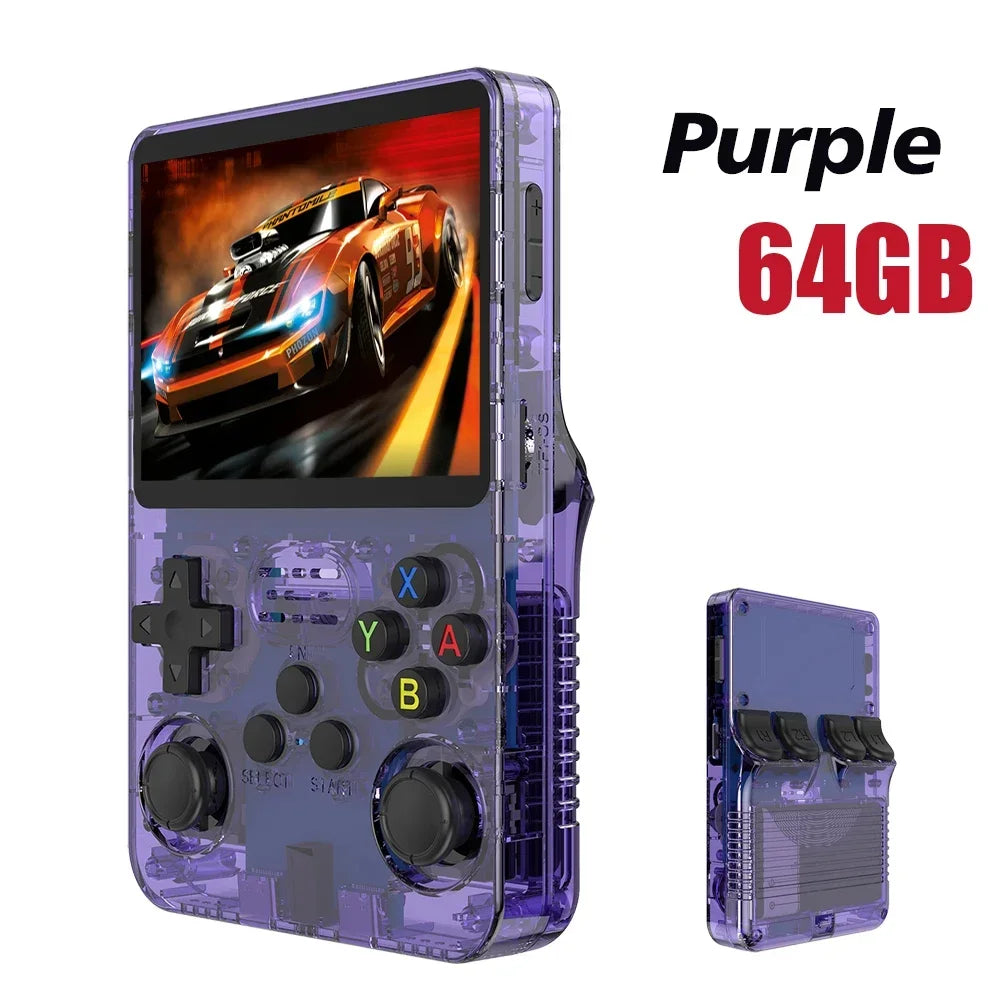 Consola de juegos portátil retro R36S con sistema ARKOS, pantalla IPS de 3,5 pulgadas, almacenamiento de 128 GB/64 GB, juegos precargados, regalo portátil para niños y jugadores
