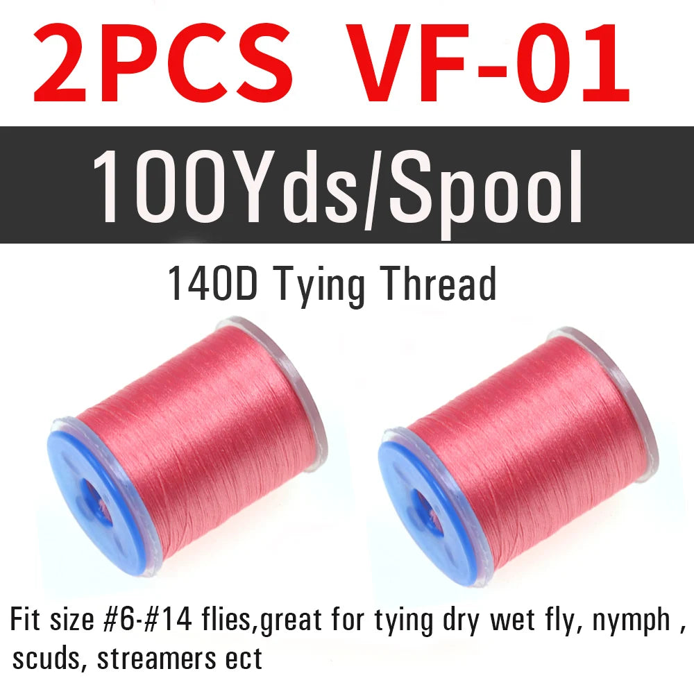 2 pièces de fil à nouer pour la pêche à la mouche 140D # 6~ # 14 Nymphes sèches et humides, Matériel de montage de mouches streamer, Fil, Fixateur de bobine, Outil de montage de mouches