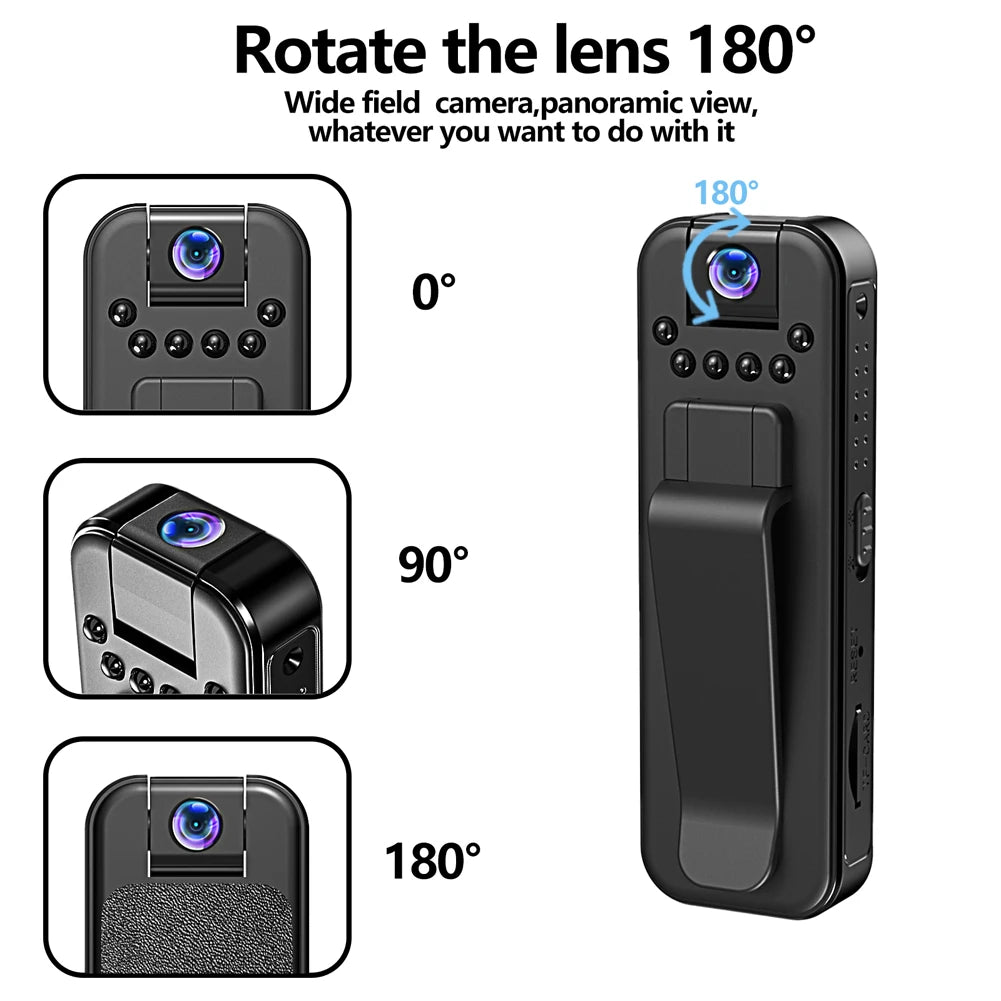 Caméscope Miniature HD 1080P, petit corps de Police, avec Clip arrière, Vision nocturne infrarouge, caméscope de Surveillance vidéo