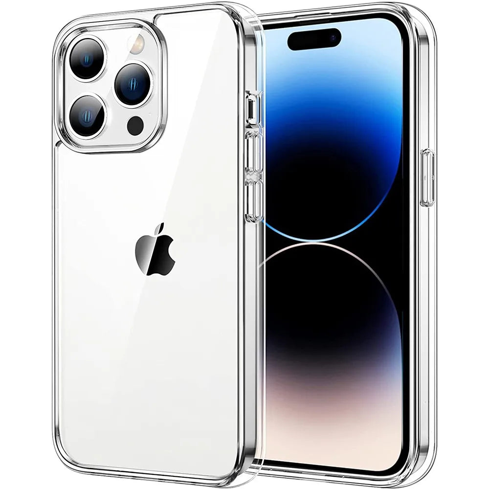Coque transparente Non jaunissante pour iPhone 16 15 14 Plus 13 Pro Max 16e 12 11 12Pro 14Pro 13Pro SE 2020, housse de téléphone