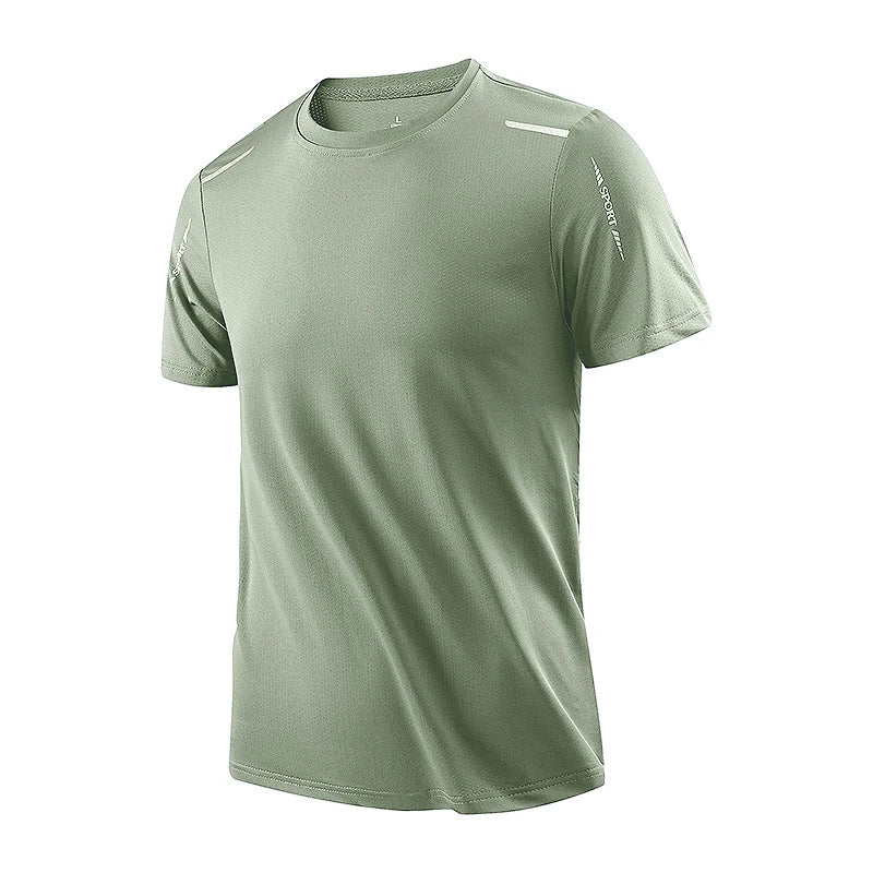 CHRLCK Men's Quick Dry Running T-Shirts Breathable Hiking Fishing T-Shirts Soft Elasticity Outdoor Sports Short Sleeve Summer Shirt