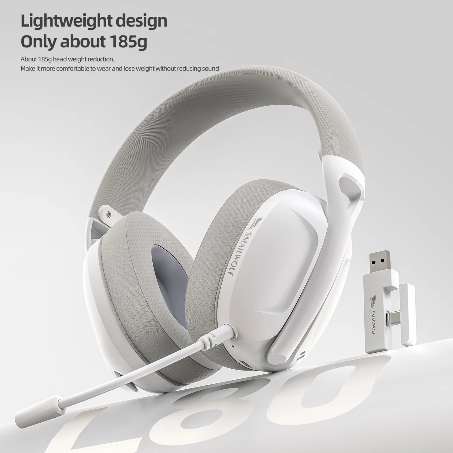 SMAILWOLF L80 Wireless Wired Three-Mode Gaming Headset Laptop Home Lightweight Headphone with Microphone