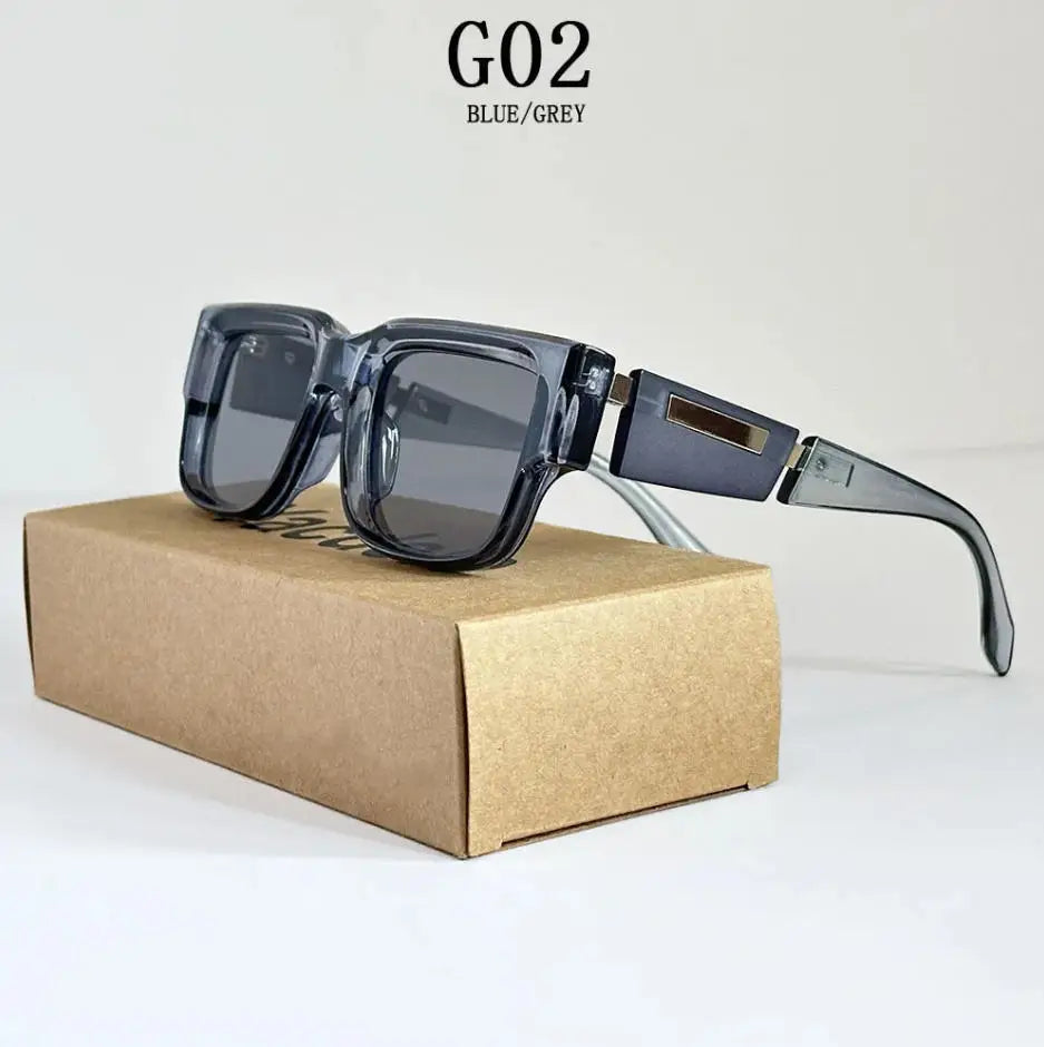 Lunettes de soleil carrées pour hommes et femmes — vintage, mode, vacances été