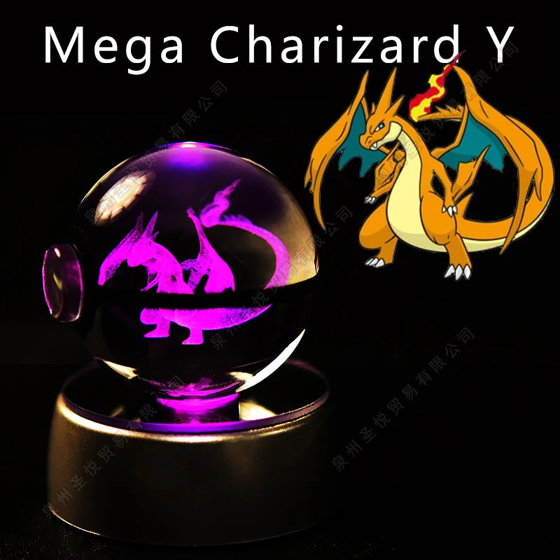 Boule de cristal 3D veilleuse — lampe en verre, statue, cadeau d'anniversaire pour enfants