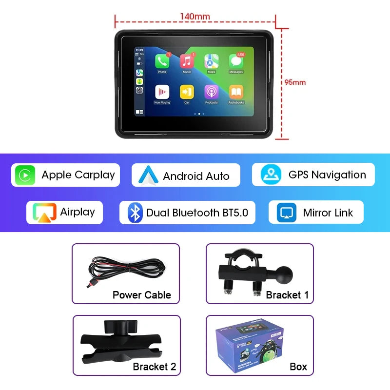 Dashcam 4K pour voiture 10/11,26 pouces sans fil — navigation GPS, double objectif, WiFi, FM, AUX (v2)