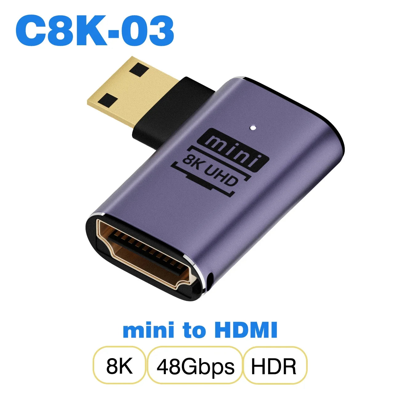 Mini/Micro HDMI to HDMI 2.1 48Gbps 8K60HZ 4K120HZ Converter for Projector HDTV PS4 PS5 Laptop