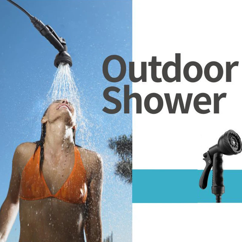 Douche de Camping manuelle extérieure, pompe de douche multifonctionnelle 3/5/8L pour bain d'animaux de compagnie, lavage de voiture, outil de douche Portable avec tuyau de 3m 1 pièce