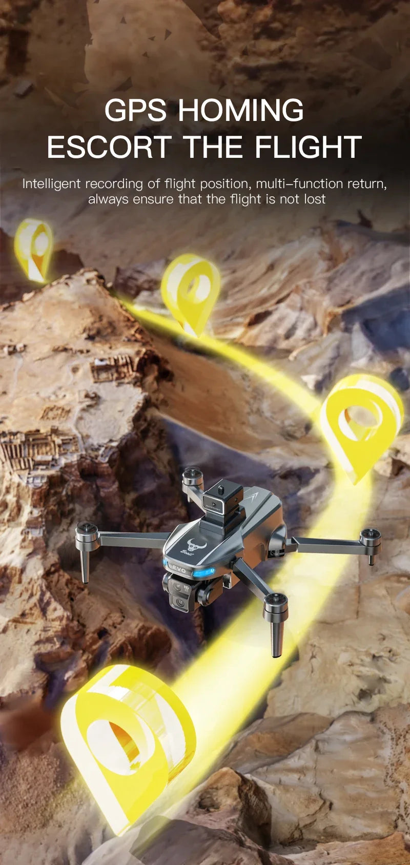 Drone GPS 8K professionnel — évitement d'obstacles, télécommande grand écran, pliable, moteur brushless