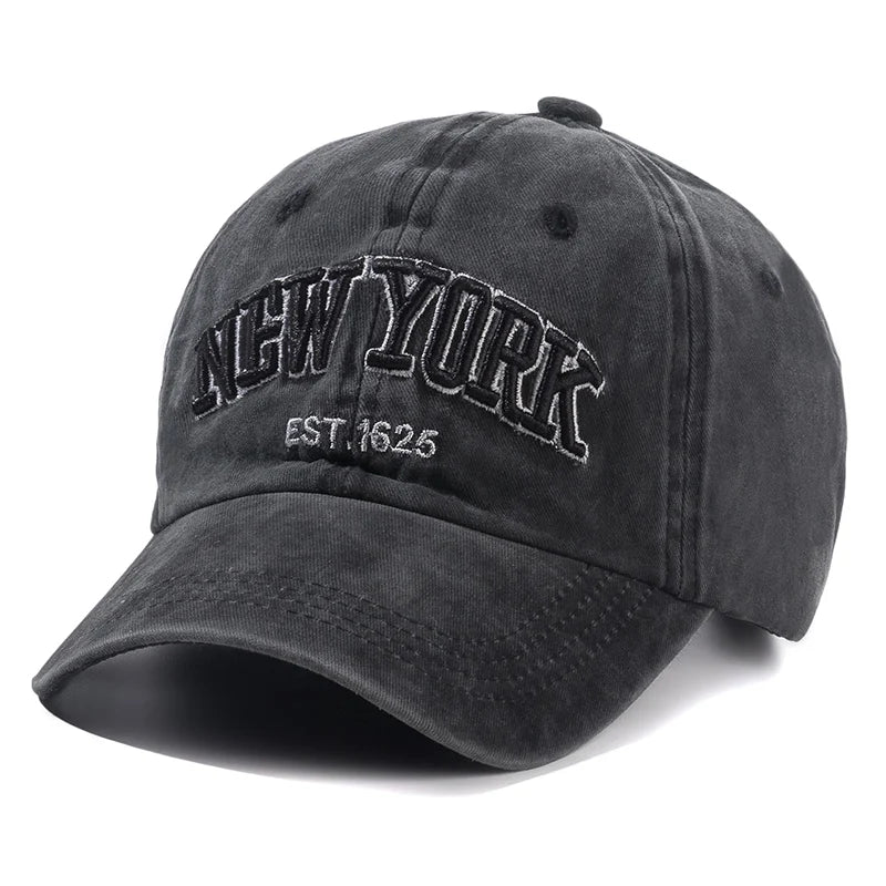 New York Distressed Cotton Cap for Men and Women, Snapback Caps, Baseball Caps, Sun Protection, CasAdvantages, Dad Hat, Outdoor Cap, 2024