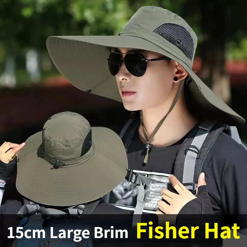 Chapeau de Soleil Pêcheur Pliable 15cm — Protection UV, Randonnée & Plage