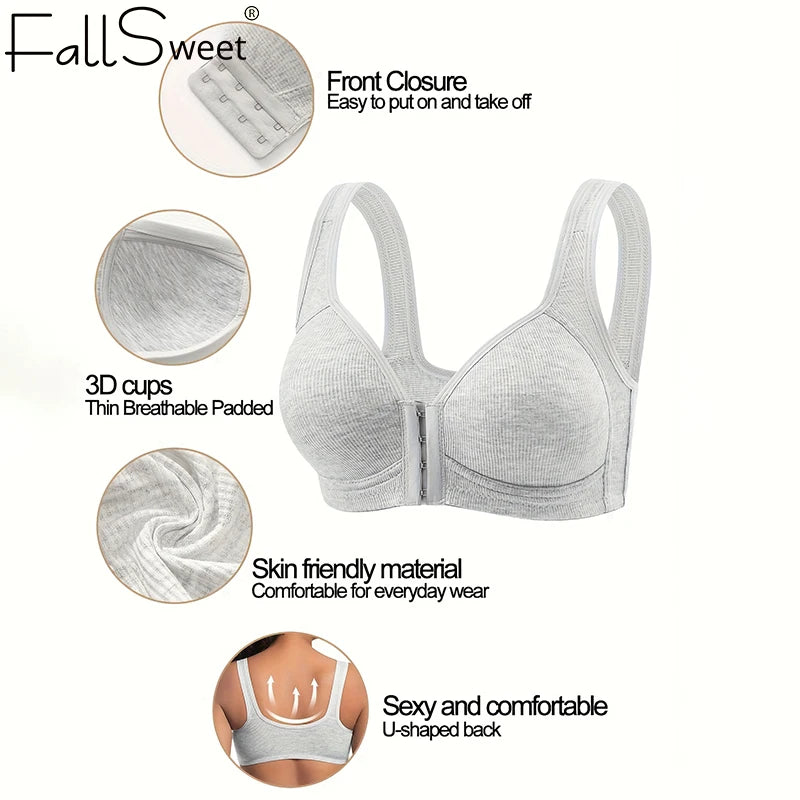 Bralette Fallsweet — Fermeture Frontale, Sans Fil & Couverture Complète