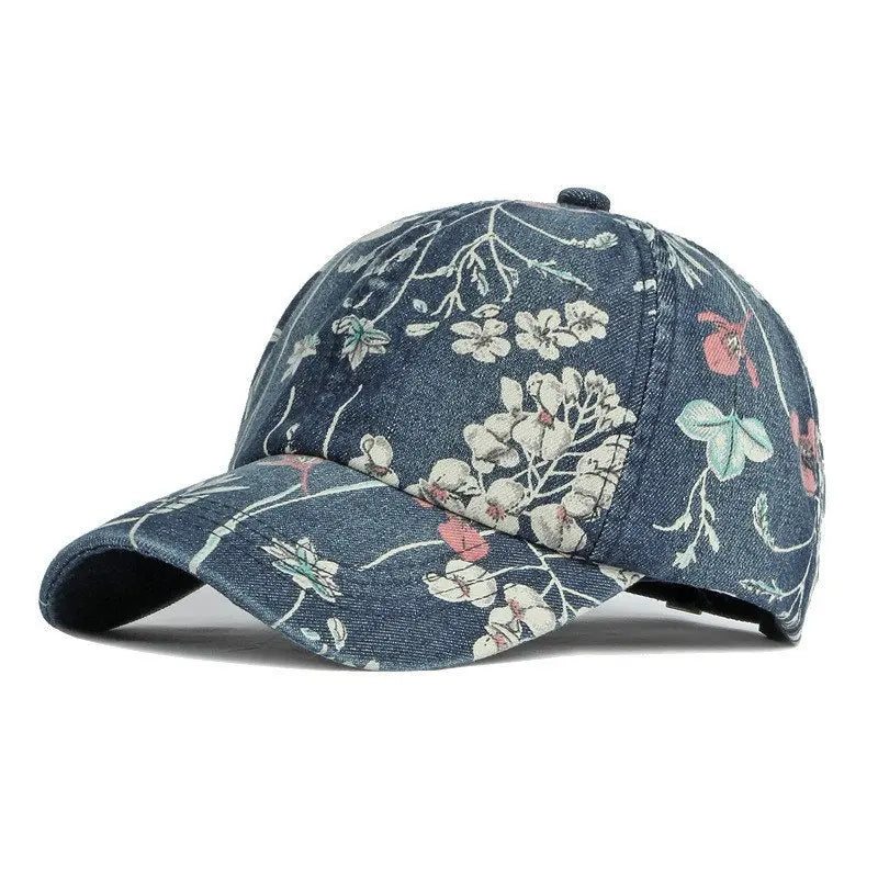 LDSCircJR-Gorra de béisbol de tela vaquera con estampado floral para hombres y mujeres, sombreros Snapback ajustables para exteriores, primavera, 170