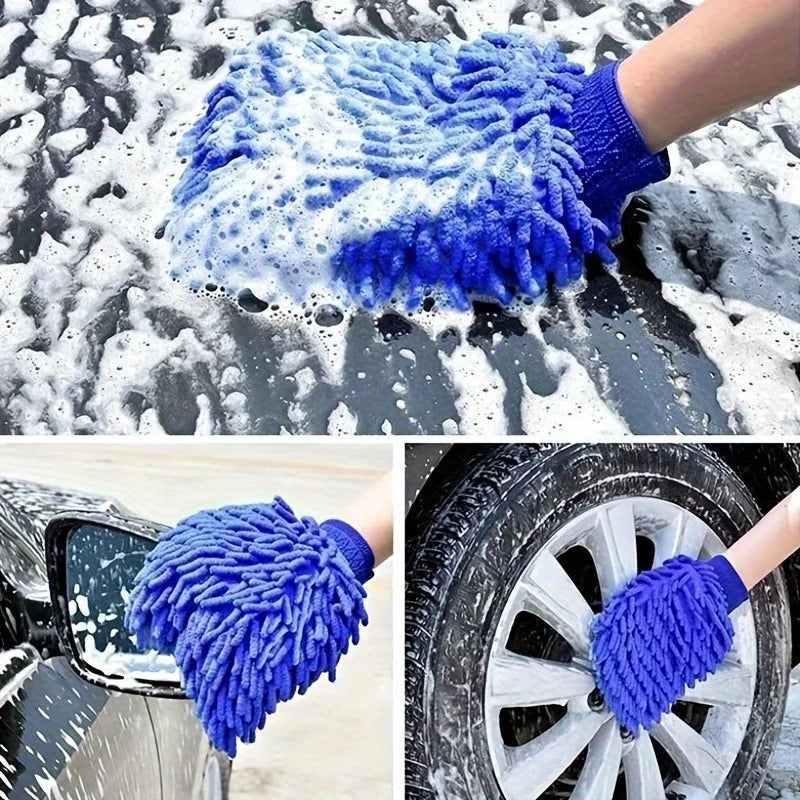 Gants de lavage de voiture en microfibre Chenille, nettoyage des rayures, soins non pelucheux, mitaines souples, dépoussiérage de véhicule automobile, Accessoires de moteur